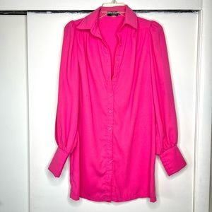 Long Sleeve Bottom Up Front Shirt Dress (sz. 2)